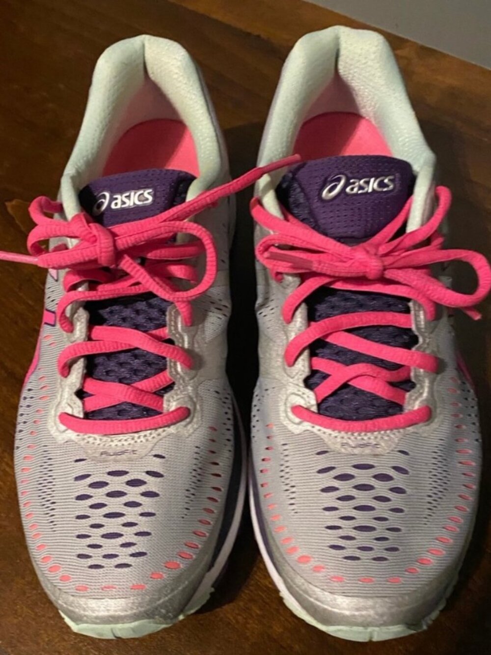 New Asics Gel Kayano 23 Womens Size 9 US Wide (d) Silver Purple Pink Grey